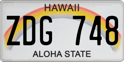 HI license plate ZDG748