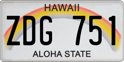 HI license plate ZDG751