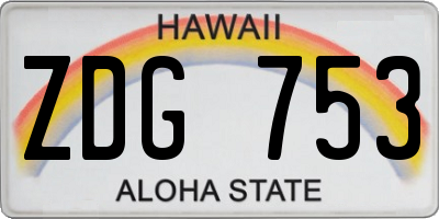 HI license plate ZDG753