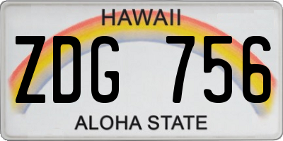 HI license plate ZDG756