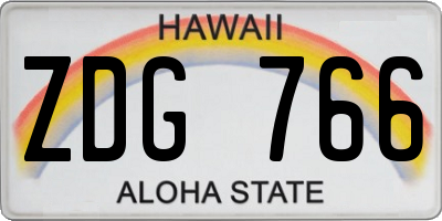HI license plate ZDG766