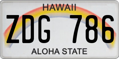 HI license plate ZDG786