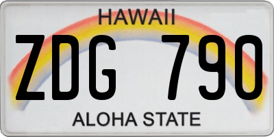 HI license plate ZDG790