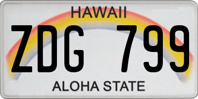 HI license plate ZDG799
