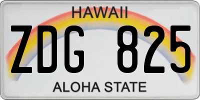 HI license plate ZDG825