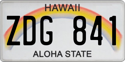 HI license plate ZDG841