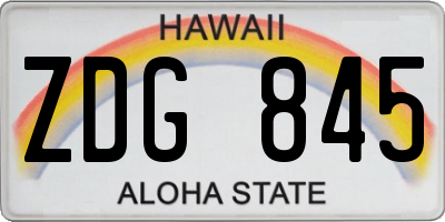 HI license plate ZDG845