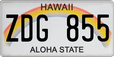 HI license plate ZDG855