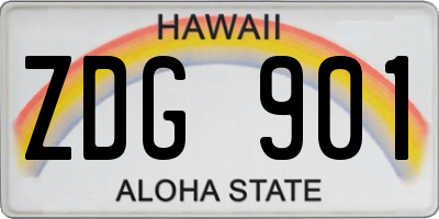HI license plate ZDG901