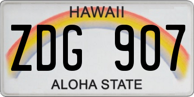 HI license plate ZDG907