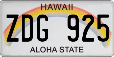 HI license plate ZDG925