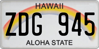 HI license plate ZDG945