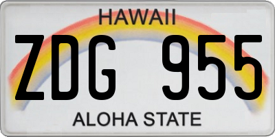 HI license plate ZDG955