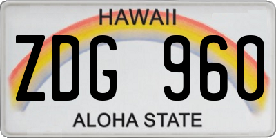 HI license plate ZDG960