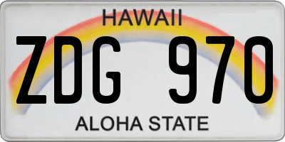 HI license plate ZDG970