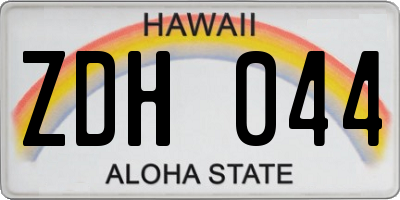 HI license plate ZDH044