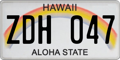 HI license plate ZDH047