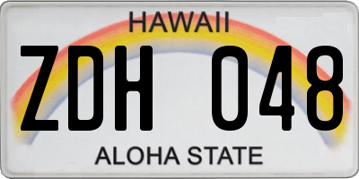 HI license plate ZDH048