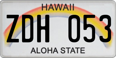HI license plate ZDH053