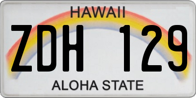 HI license plate ZDH129