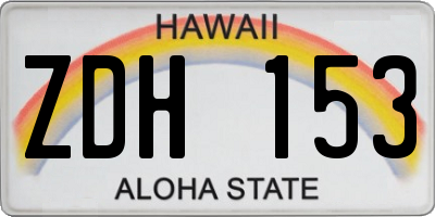 HI license plate ZDH153