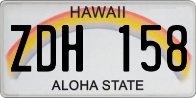 HI license plate ZDH158