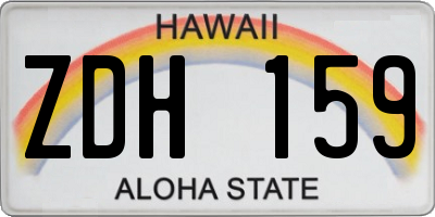 HI license plate ZDH159