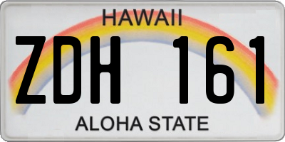 HI license plate ZDH161
