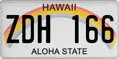 HI license plate ZDH166