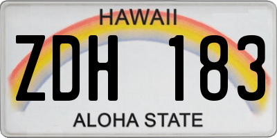 HI license plate ZDH183