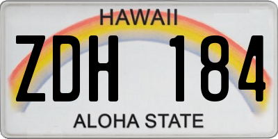 HI license plate ZDH184