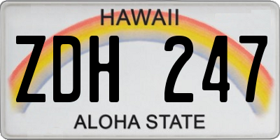 HI license plate ZDH247