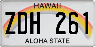 HI license plate ZDH261
