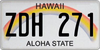 HI license plate ZDH271