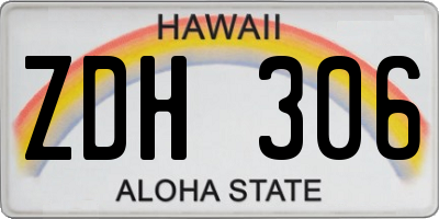 HI license plate ZDH306