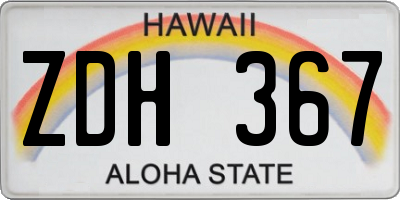 HI license plate ZDH367