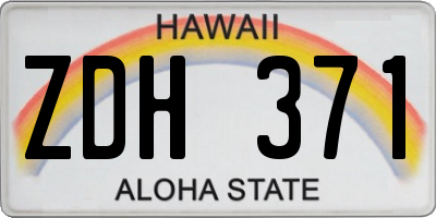 HI license plate ZDH371