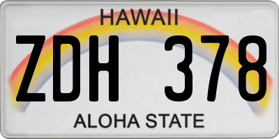 HI license plate ZDH378