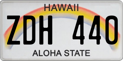 HI license plate ZDH440
