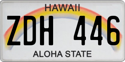 HI license plate ZDH446