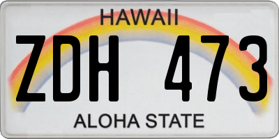 HI license plate ZDH473