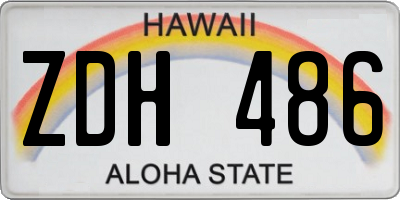 HI license plate ZDH486