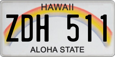 HI license plate ZDH511