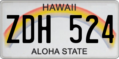 HI license plate ZDH524