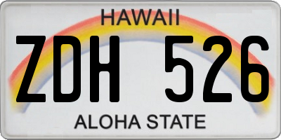HI license plate ZDH526