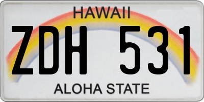 HI license plate ZDH531
