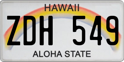 HI license plate ZDH549