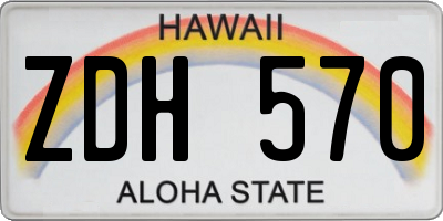 HI license plate ZDH570