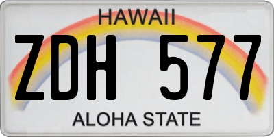 HI license plate ZDH577