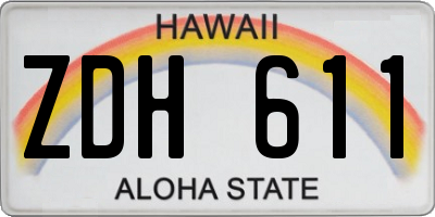 HI license plate ZDH611